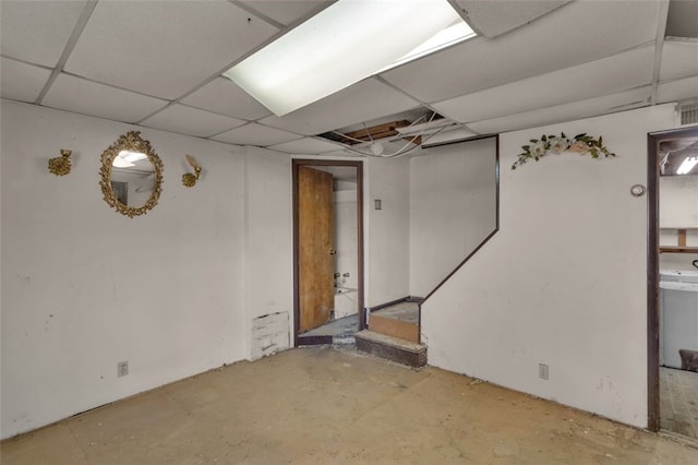 2252 Milligan Ave, Swissvale, PA 15218 - finished below grade area with a paneled ceiling