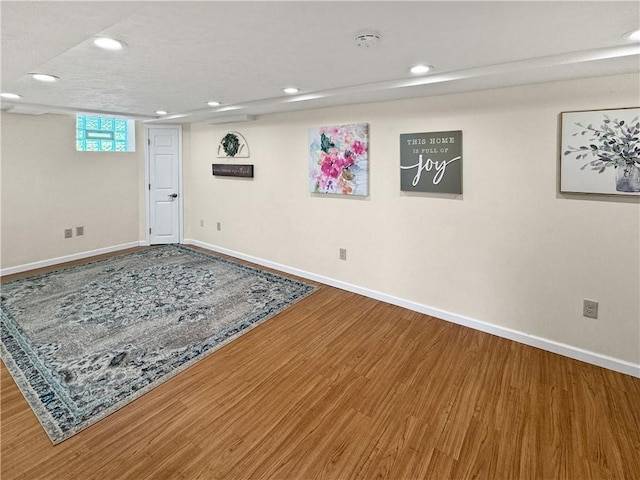 550 Brushglen Ln, Pleasant Hills, PA 15236 - below grade area with recessed lighting, baseboards, and wood finished floors