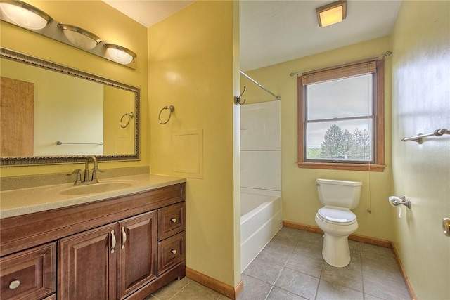 5569 Camerons Rd, Brush Val/Buffington, PA 15748 - full bathroom with toilet, tile patterned floors, baseboards, vanity, and shower / tub combination