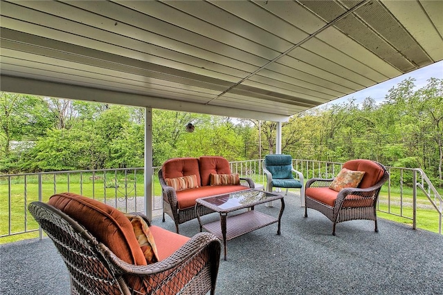 view of patio featuring an outdoor hangout area