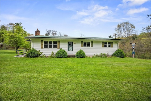 3072 Millerstown Rd, Clarion, PA 16254 - view of front of house with a chimney and a front yard