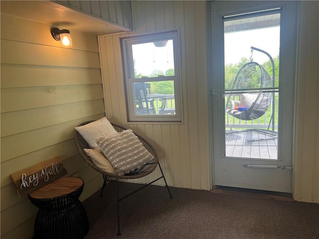 220 Baird Rd, Mahoning Twp Law, PA 16116 - living area with wood walls and carpet