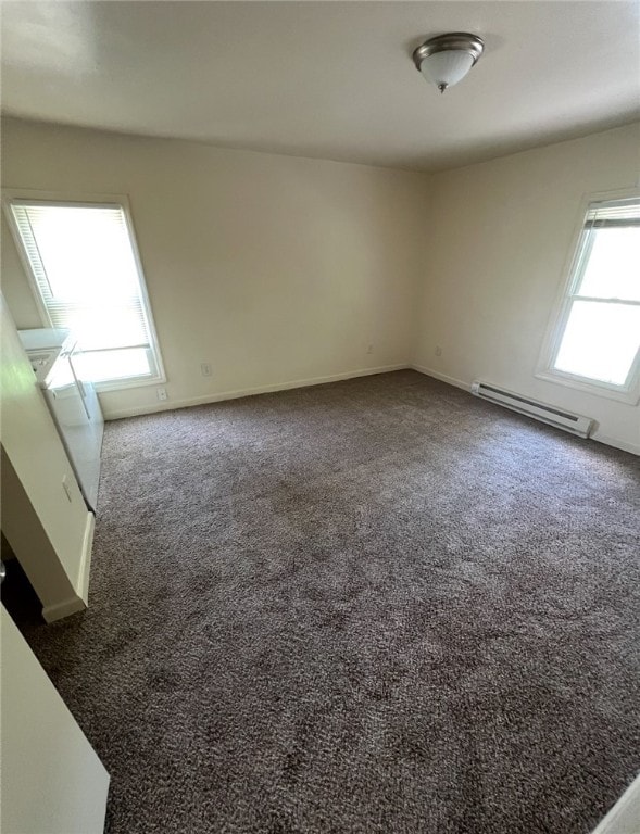 449 N Water Ave, Sharon, PA 16146 - carpeted spare room featuring a baseboard radiator and baseboards