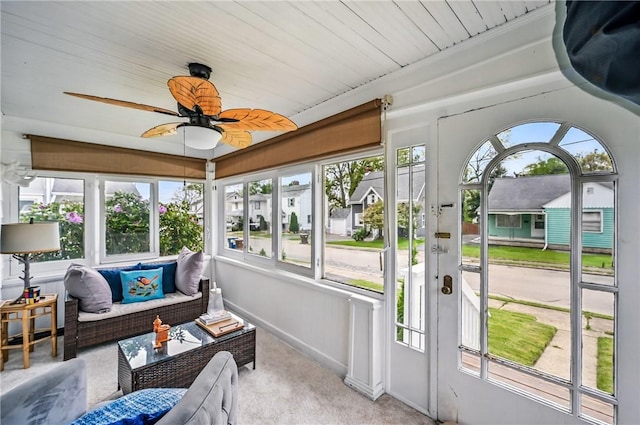 188 Taylor Ave, Sharon, PA 16146 - sunroom with a ceiling fan and an outdoor living space