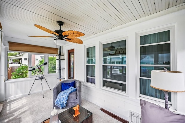 188 Taylor Ave, Sharon, PA 16146 - sunroom with ceiling fan and carpet