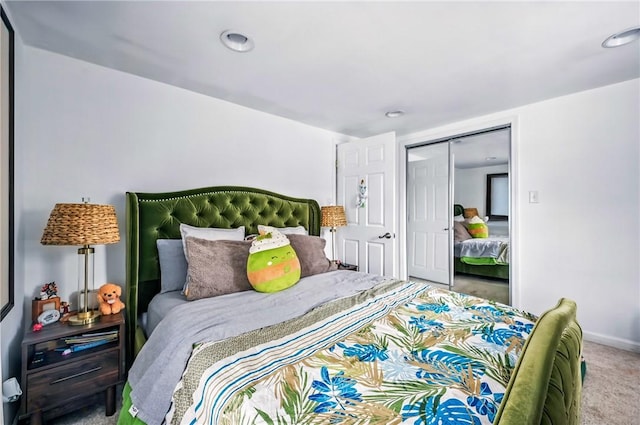 188 Taylor Ave, Sharon, PA 16146 - bedroom featuring carpet floors, baseboards, recessed lighting, and a closet