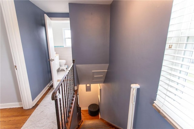 1048 Downlook, Stanton Heights, PA 15201 - stairway featuring wood finished floors and baseboards