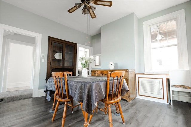 351 Center Ave, West View, PA 15229 - dining area with a ceiling fan and wood finished floors
