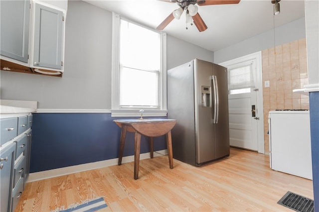 351 Center Ave, West View, PA 15229 - washroom with ceiling fan, light wood-style floors, and healthy amount of natural light