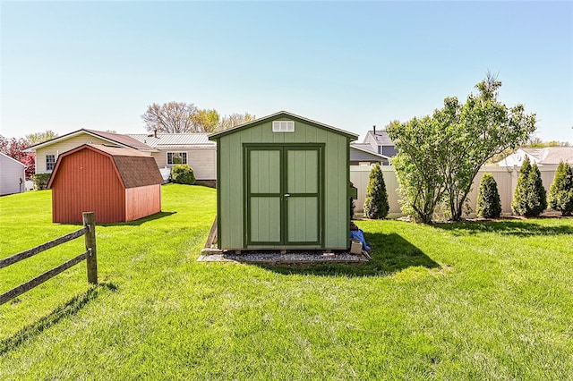 view of shed