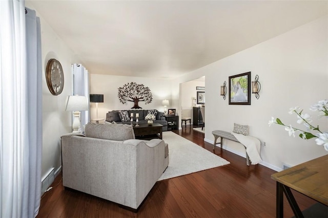 9204 Douglas Fir Dr, Plum Boro, PA 15239 - living room featuring dark wood finished floors