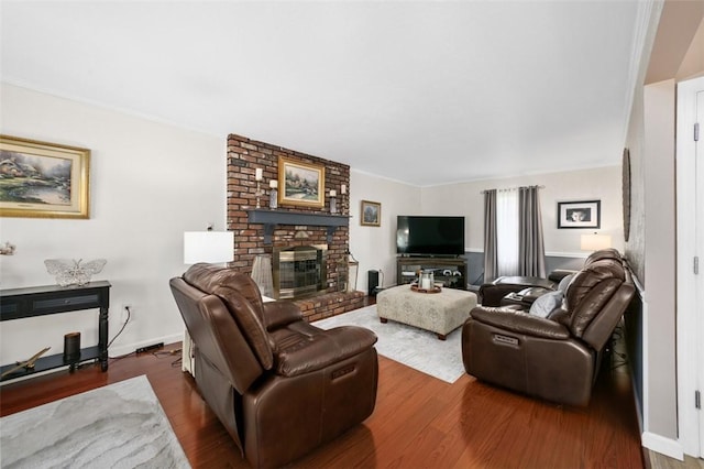 9204 Douglas Fir Dr, Plum Boro, PA 15239 - living room with a fireplace and wood finished floors