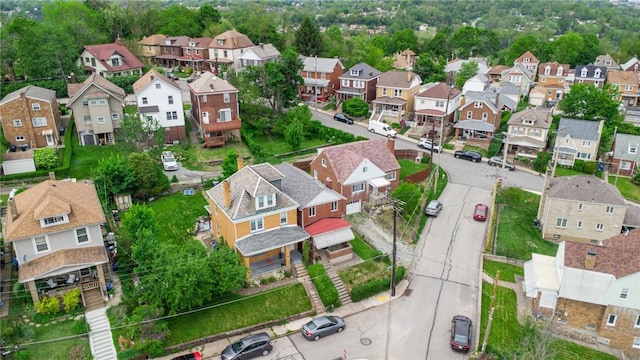 aerial view of residential area
