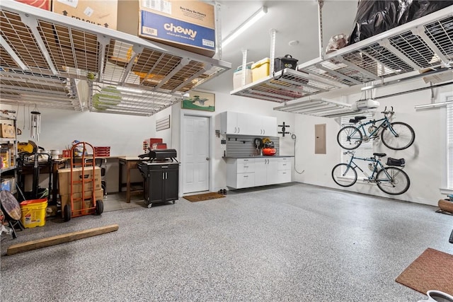 garage with electric panel