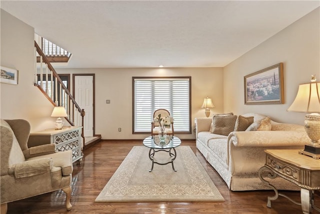 304 Diana Dr, Robinson Twp Nwa, PA 15136 - living area featuring wood finished floors, stairs, and baseboards