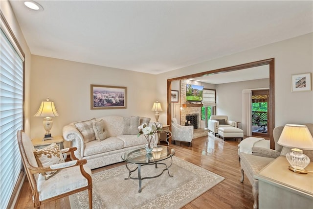 304 Diana Dr, Robinson Twp Nwa, PA 15136 - living area featuring wood finished floors and a fireplace