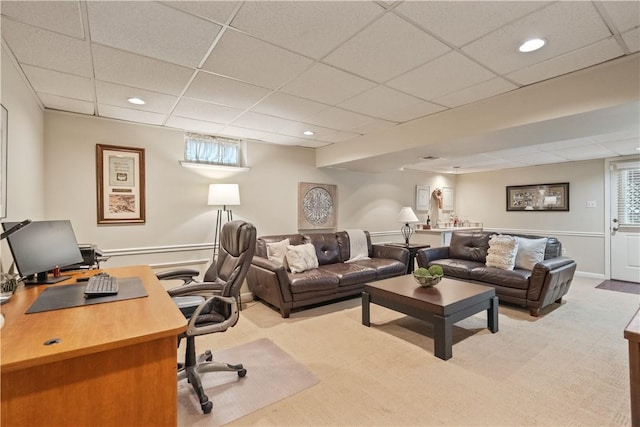 304 Diana Dr, Robinson Twp Nwa, PA 15136 - carpeted office featuring a paneled ceiling and recessed lighting