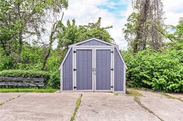 view of shed