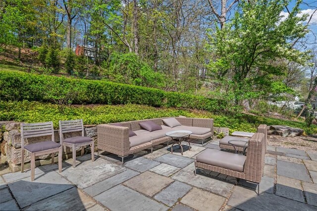 view of patio with an outdoor hangout area