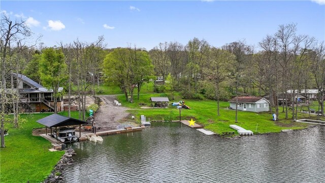 1036 Causeway Dr, Lake Stonycreek, PA 15541 - dock featuring a water view and a boat ramp