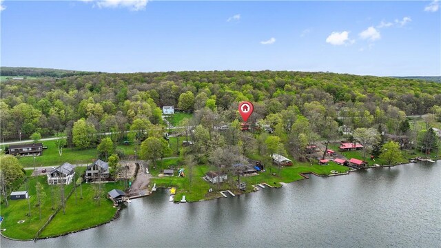1036 Causeway Dr, Lake Stonycreek, PA 15541 - drone / aerial view of a heavily wooded area and a nearby body of water