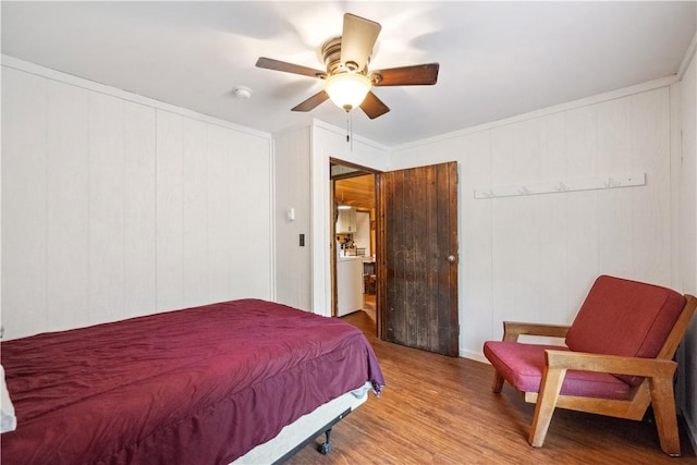 1036 Causeway Dr, Lake Stonycreek, PA 15541 - bedroom with wood finished floors and a ceiling fan