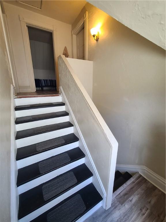 743 Taylor Ave, Avalon, PA 15202 - staircase with wood finished floors and baseboards