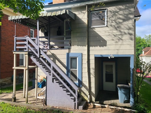 743 Taylor Ave, Avalon, PA 15202 - view of home's exterior with stairs and a chimney