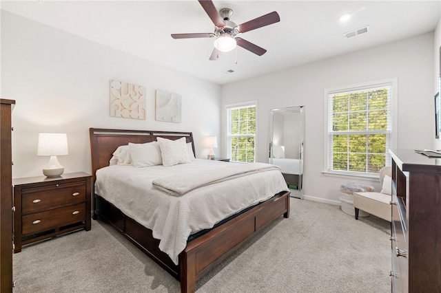 128 Cole Dr, Robinson Twp Nwa, PA 15136 - bedroom featuring light carpet, baseboards, and ceiling fan