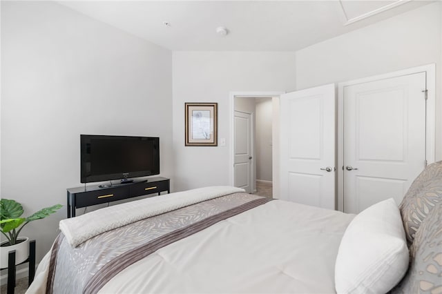 128 Cole Dr, Robinson Twp Nwa, PA 15136 - bedroom with baseboards, carpet floors, and attic access
