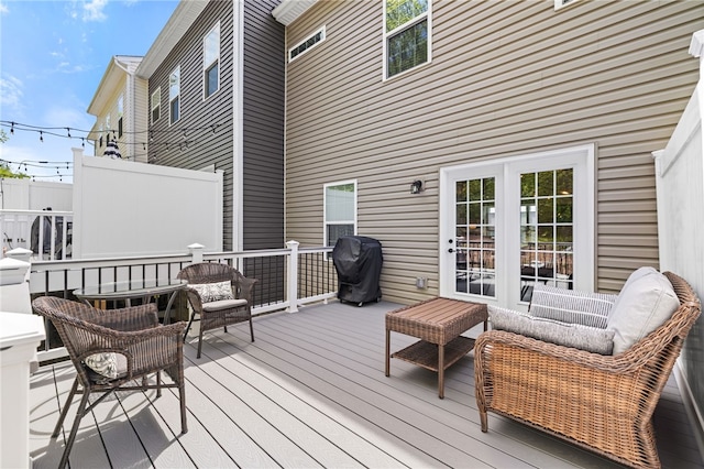 128 Cole Dr, Robinson Twp Nwa, PA 15136 - wooden terrace featuring grilling area and fence