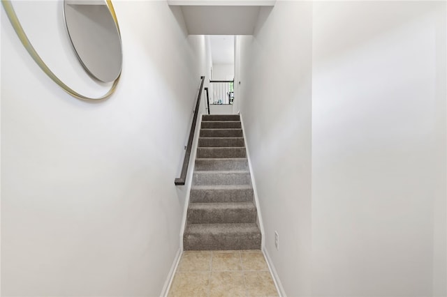 128 Cole Dr, Robinson Twp Nwa, PA 15136 - staircase featuring baseboards and tile patterned floors