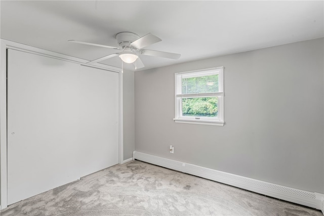 247 Pringle St, Banksville/Westwood, PA 15106 - unfurnished room with baseboard heating, light colored carpet, and ceiling fan