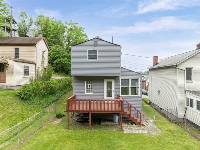 247 Pringle St, Banksville/Westwood, PA 15106 - rear view of property with a wooden deck