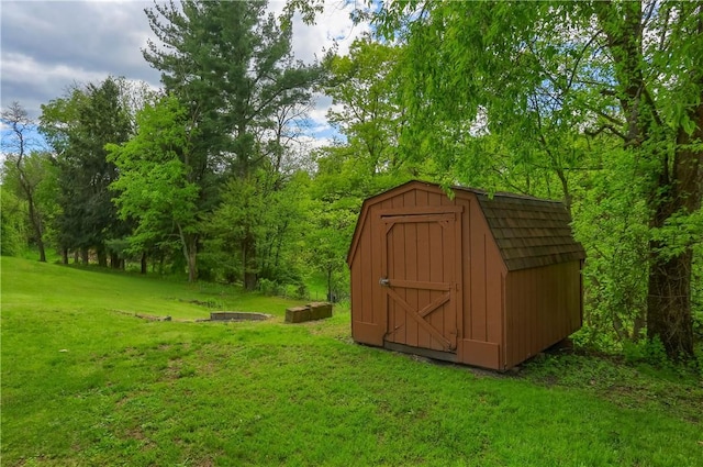 view of shed