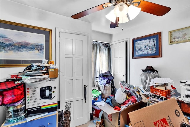 office with a ceiling fan