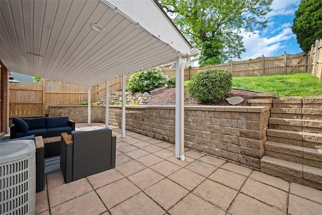 665 Dunster St, Brookline, PA 15226 - view of patio / terrace featuring outdoor lounge area and a fenced backyard