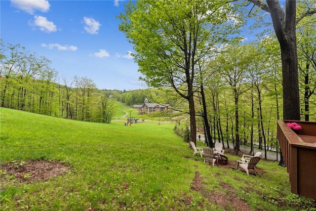 133 Imperial Rd, Hidden Valley, PA 15502 - view of grassy yard with a fire pit