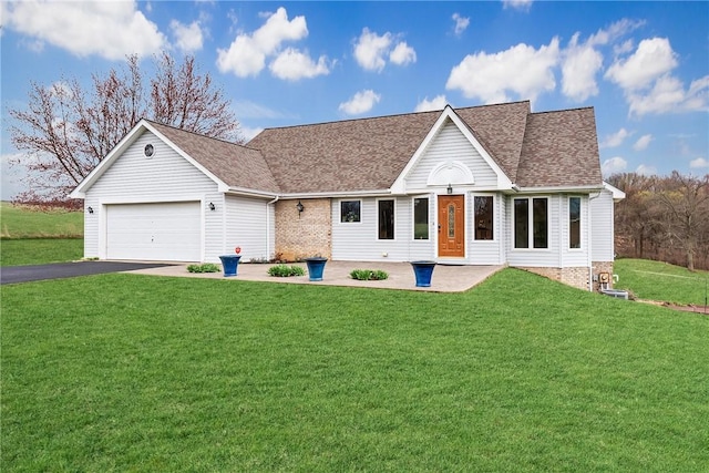 844 Old Millcreek Rd, Hookstown, PA 15050 - view of front of property featuring driveway, a front yard, a garage, and roof with shingles
