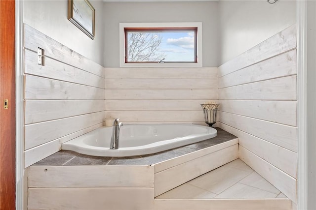 844 Old Millcreek Rd, Hookstown, PA 15050 - full bath with a garden tub and tile patterned floors