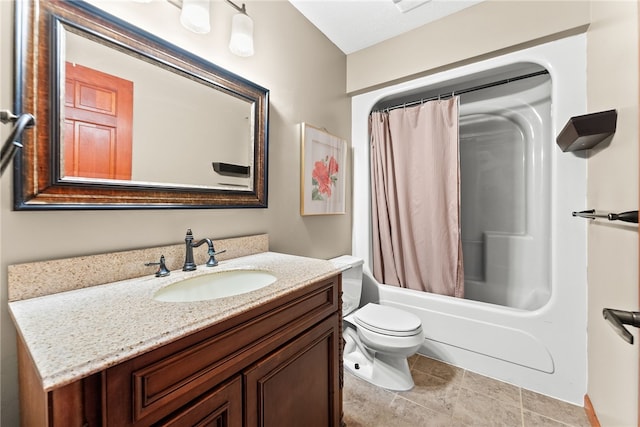 844 Old Millcreek Rd, Hookstown, PA 15050 - bathroom featuring vanity, toilet, tile patterned flooring, and shower / bath combo