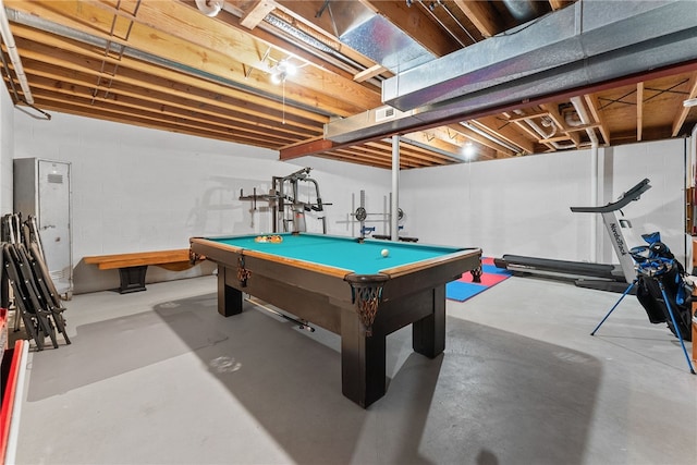 844 Old Millcreek Rd, Hookstown, PA 15050 - rec room with concrete flooring and pool table