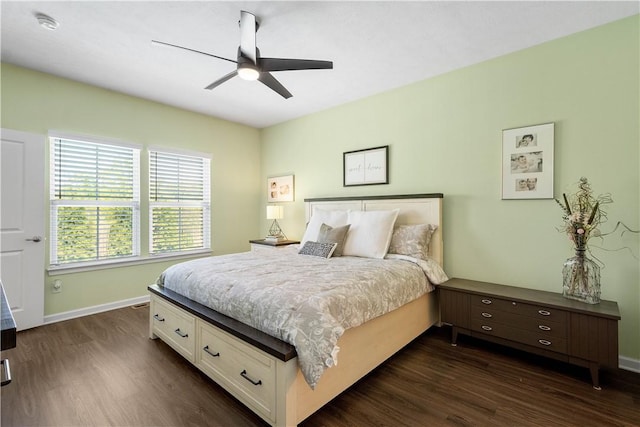 276 Regency Dr, North Strabane, PA 15330 - bedroom featuring dark wood-type flooring, baseboards, and ceiling fan