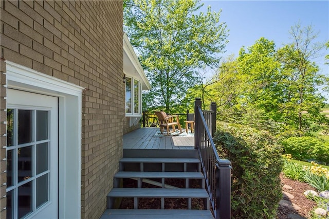wooden terrace with stairs