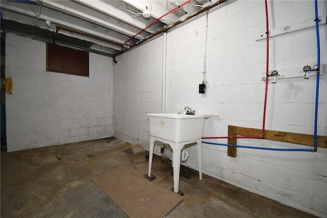 2608 Big Sewickley Creek Rd, Franklin Park, PA 15143 - unfinished below grade area with concrete block wall