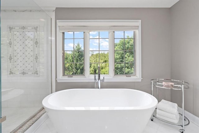 305 Woodstream Dr, Ohara, PA 15238 - bathroom with a stall shower and a freestanding bath