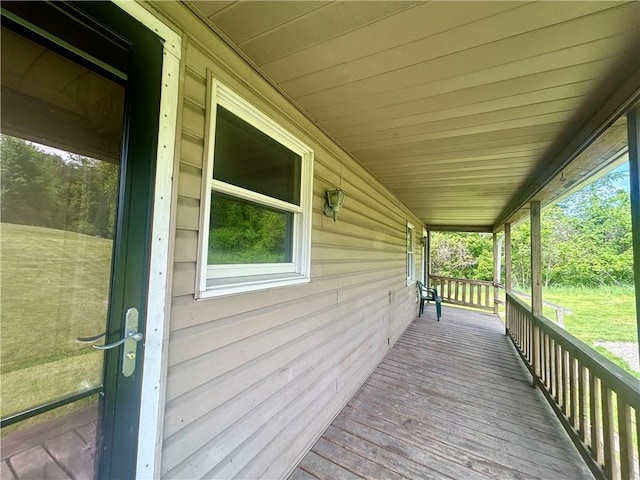 wooden deck featuring a porch
