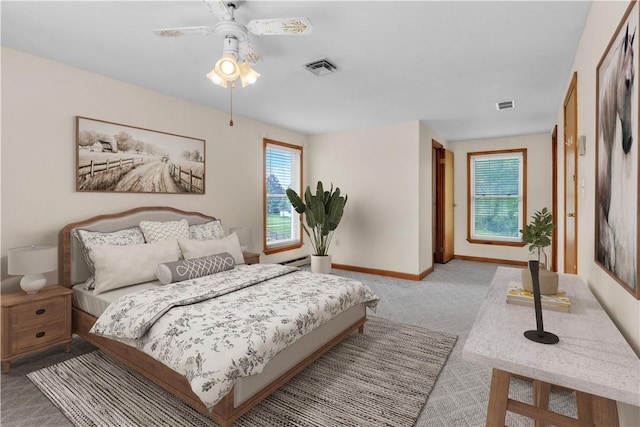 1636 Brodhead Rd, Moon/Crescent Twp, PA 15108 - carpeted bedroom with baseboards, ceiling fan, and a baseboard heating unit