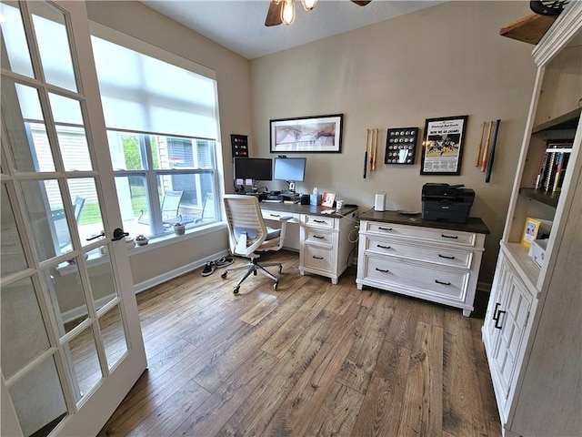 129 Bay Ct, Chartiers, PA 15301 - home office featuring wood finished floors and ceiling fan