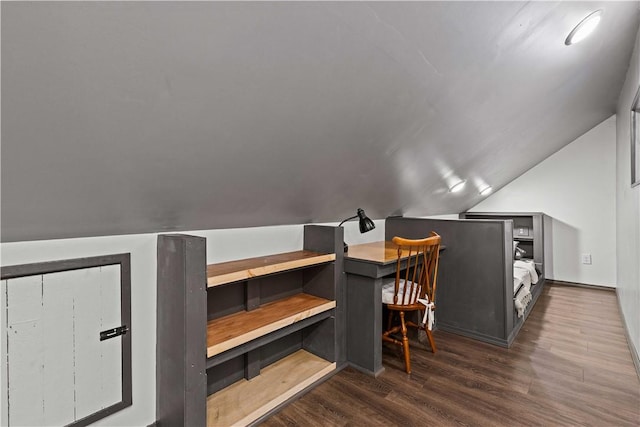 106 Haldane St, Crafton, PA 15205 - office area with lofted ceiling and dark wood-style floors